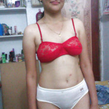 Ramya Indian College Girl Nude Red Lingerie