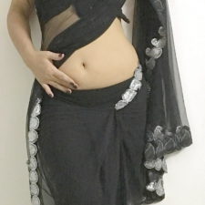 Indian Aunty Black Sari Striptease Show