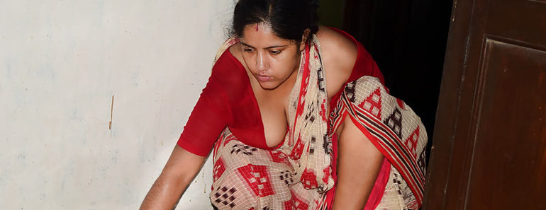 Indian Bhabhi Big Boobs Filmed By Husband Cleaning Floor