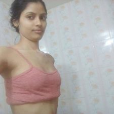 Hot Skinny Desi Teen Sonali Wearing Pink Top Naked